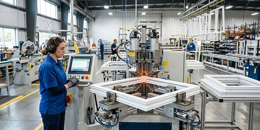 Window Force manufacturing floor&nbsp;&mdash; fusion welding station