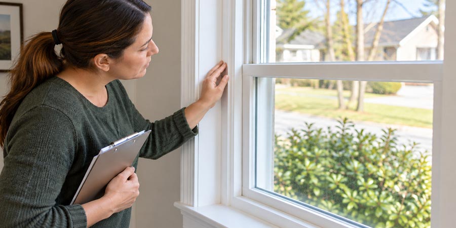 Inspecting a window to determine if repair or replacement is needed