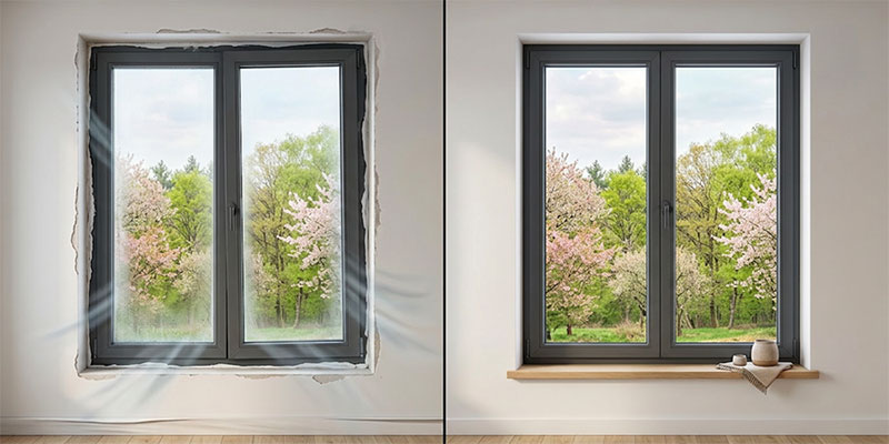 Proper and improper window installation affecting warranty validity and coverage