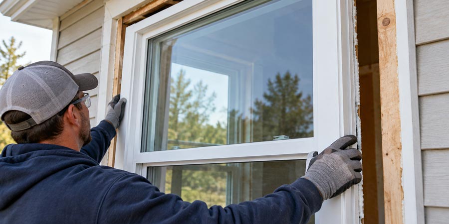 New replacement windows installing