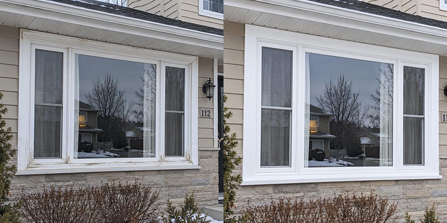 Same window before and after trim replacement